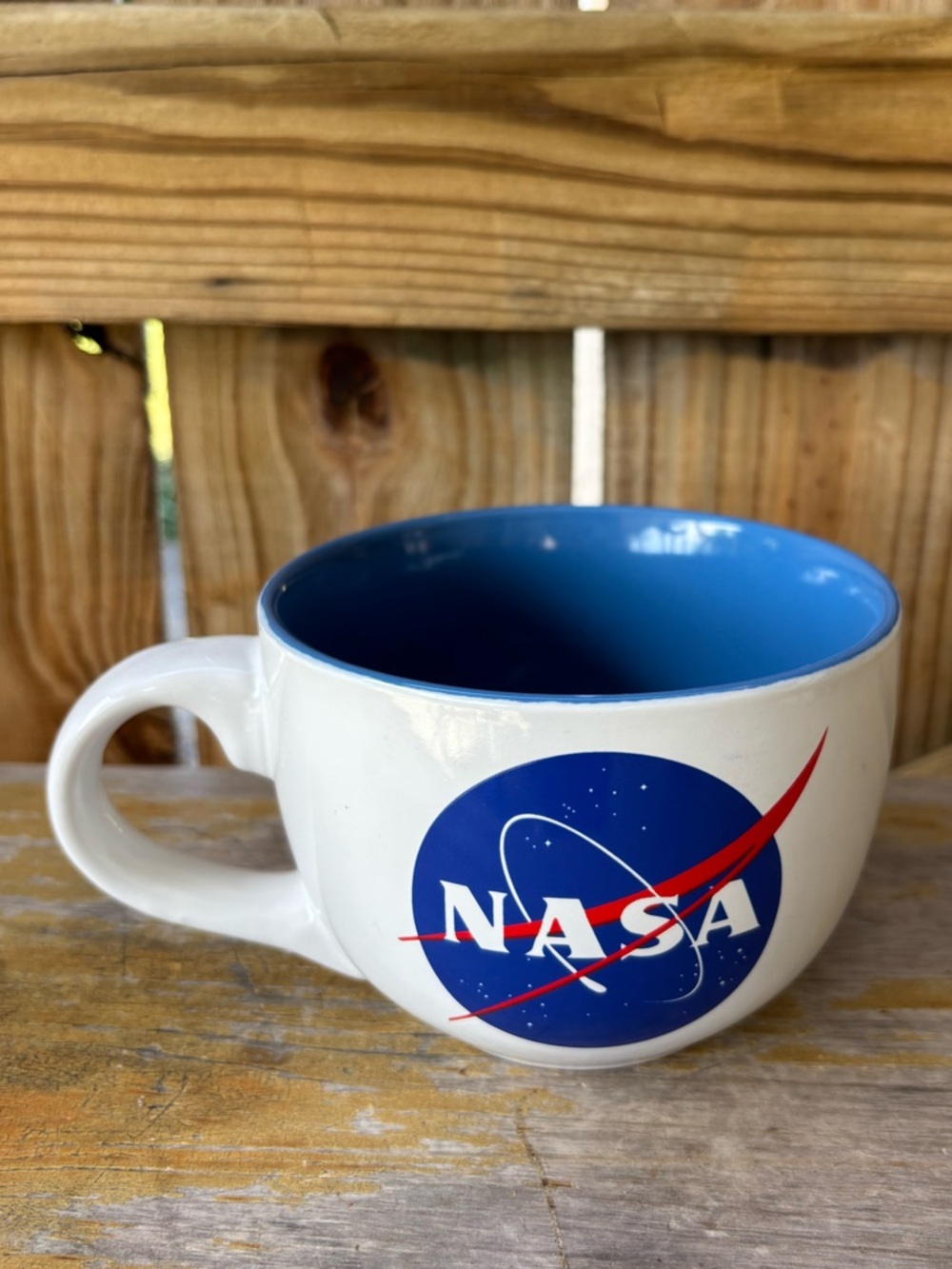 NASA Logo Blue & White Oversized Soup Mug by Silver Buffalo Size 24oz